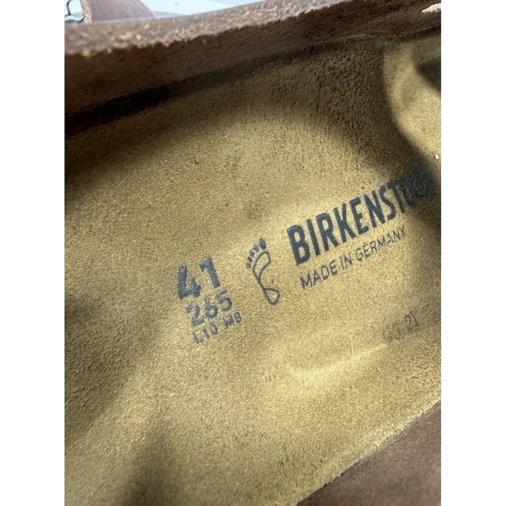 Birkenstock Milano Slingback Footbed Sandals Mens Size US 8 EU 41 Brown Leather